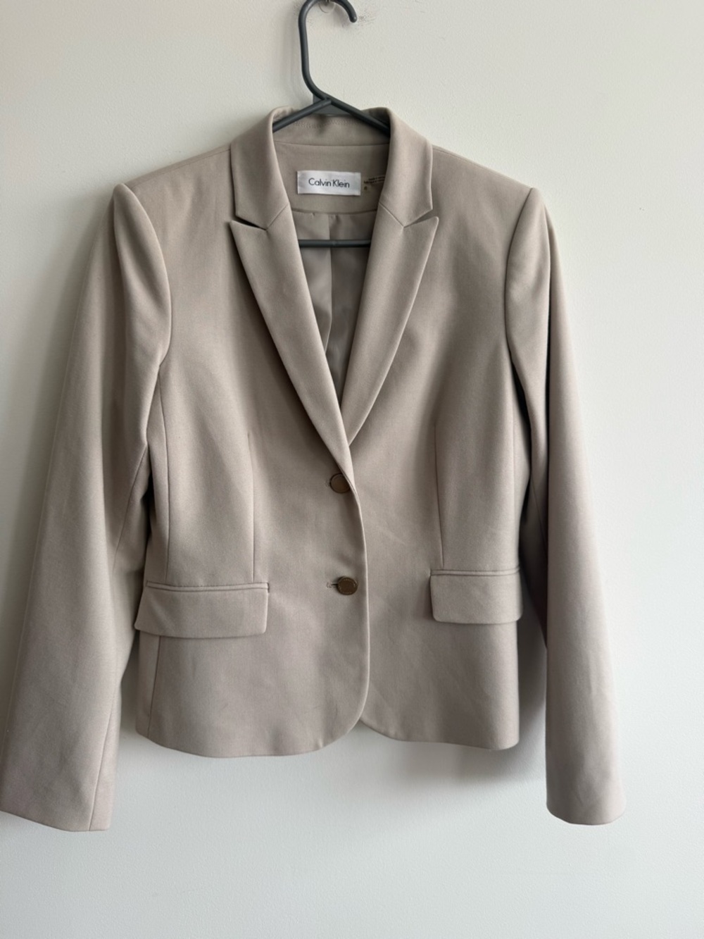 Calvin Klein Women's Taupe Slim-Fit Blazer